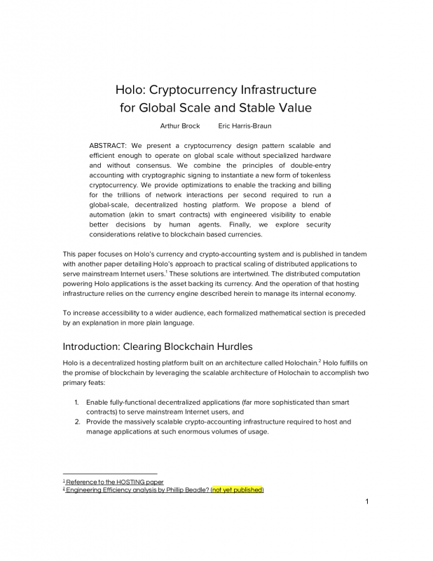 Holo Currency Paper
